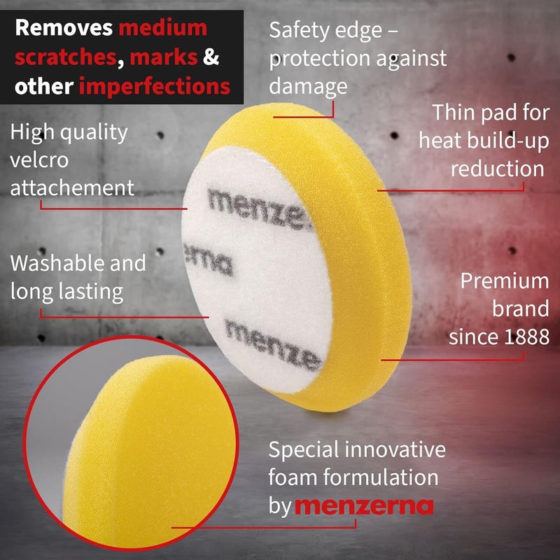 menzerna All-in-One polishing Kit I Car polishing Set with One-Step Polish 3in1 (8oz) and 3.5 Inch Polishing Pad I Moderate Scratch Remover, high Gloss and Wax Kit for All Types of Vehicles - Image 4